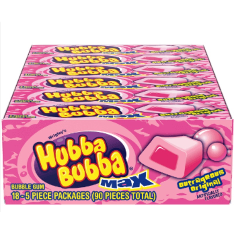 Hubba Bubba Max Gum 5 pc Original 18ct