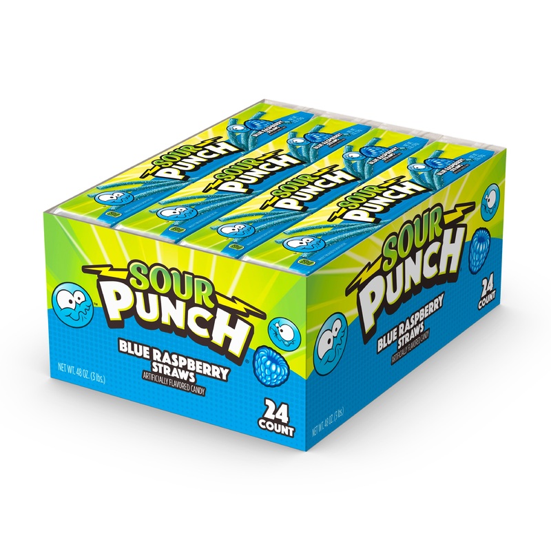 Sour Punch Blue Raspberry Straws – 24 ct