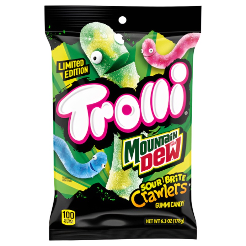 Trolli Mountain Dew Sour Brite Crawlers 6.3 oz. Bag
