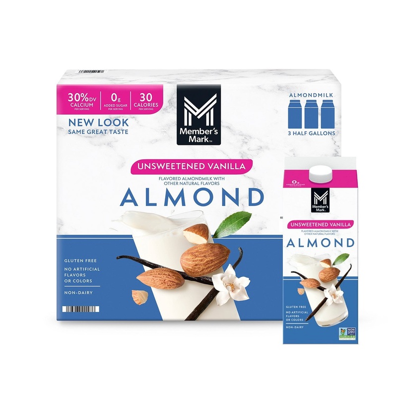 Members Mark Unsweetened Vanilla Almond Milk, 64 fl. oz., 3 pk.