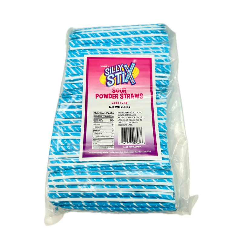Silly Sticks Tropical Punch Sour Powdered Candy Straws – 2.5lb