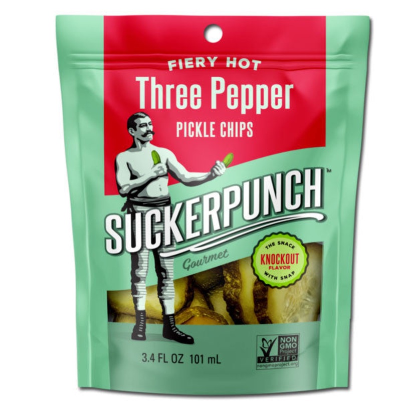 SuckerPunch Fiery Hot 3-Pepper Pickle Chips