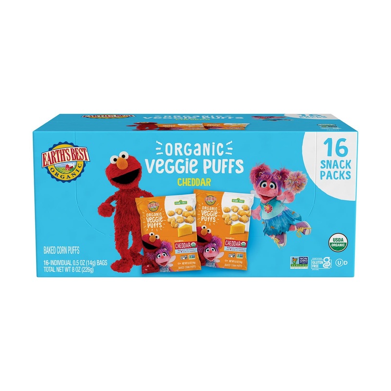 Earths Best Organic Cheddar Veggie Puffs, .50 oz., 16 ct.