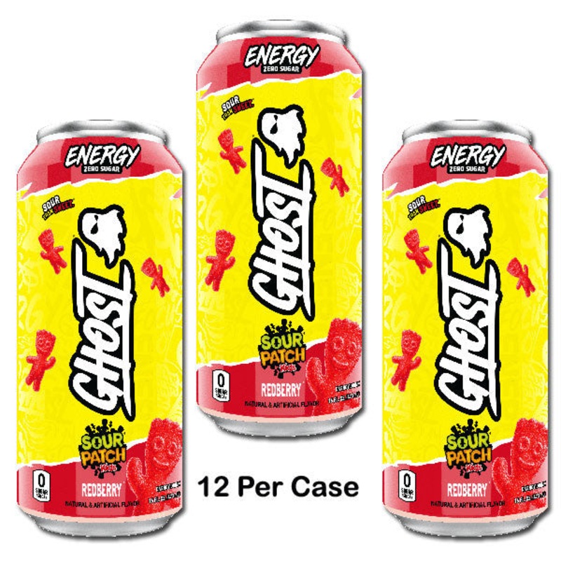 Ghost Energy Drink Sour Patch Kids Red Berry – 16oz / 12ct