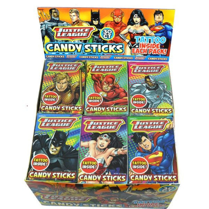 Justice League Sticks With Tattoo 30 Count