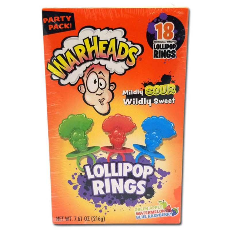 Warheads Ring Pops 18 Count (HALLOWEEN)