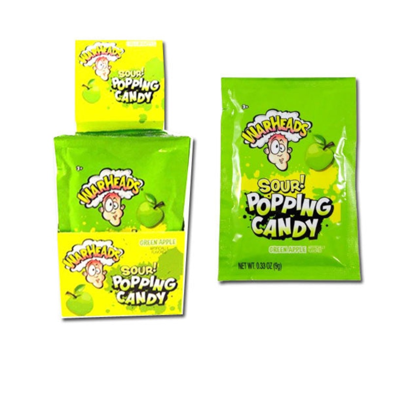 Warheads Sour Apple Popping Candy 20 Count