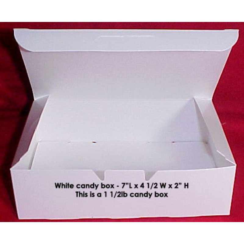 1 1/2lb White Empty Candy Box 25 Count