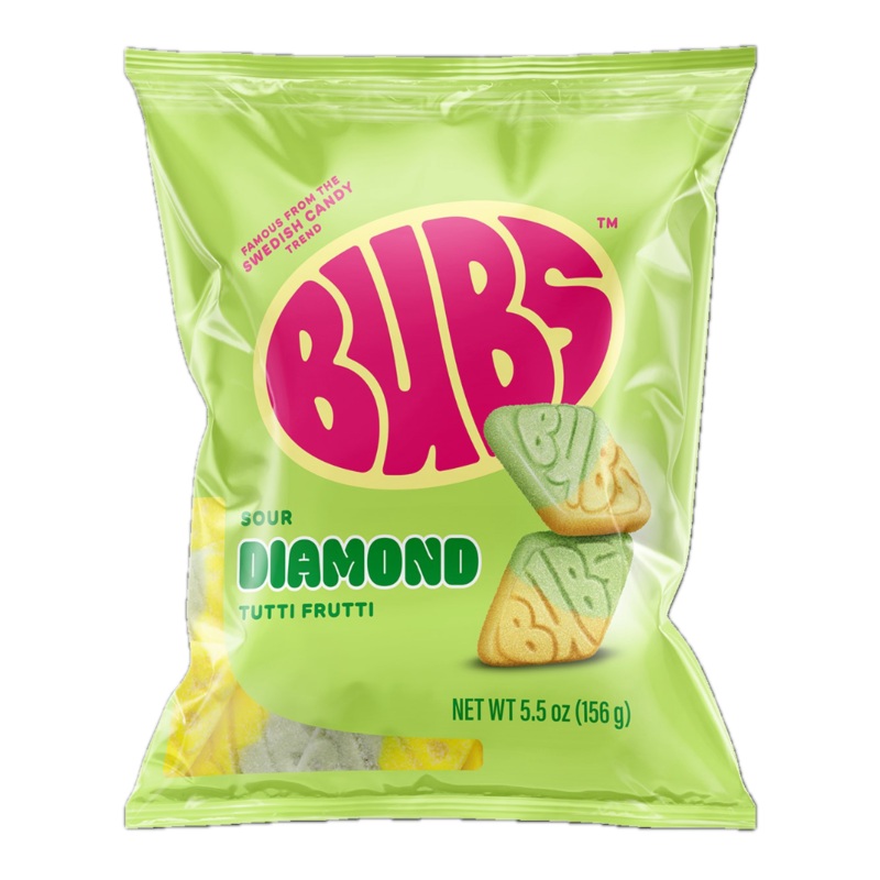 BUBS Sour Tutti Frutti Diamond Foam Candy – 5.5oz