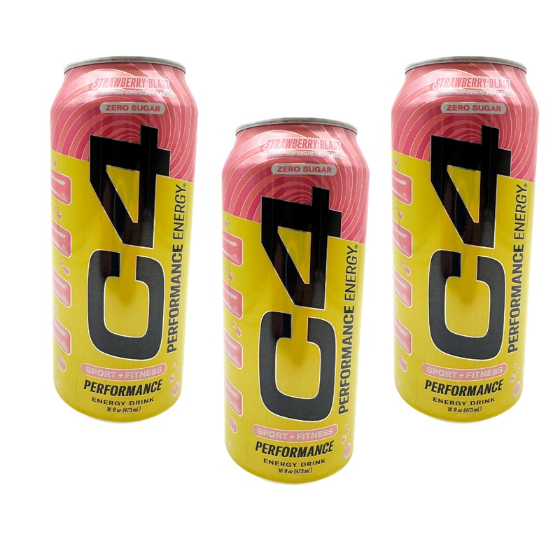 C4 Strawberry Blast Energy Drink – 16oz / 12pk