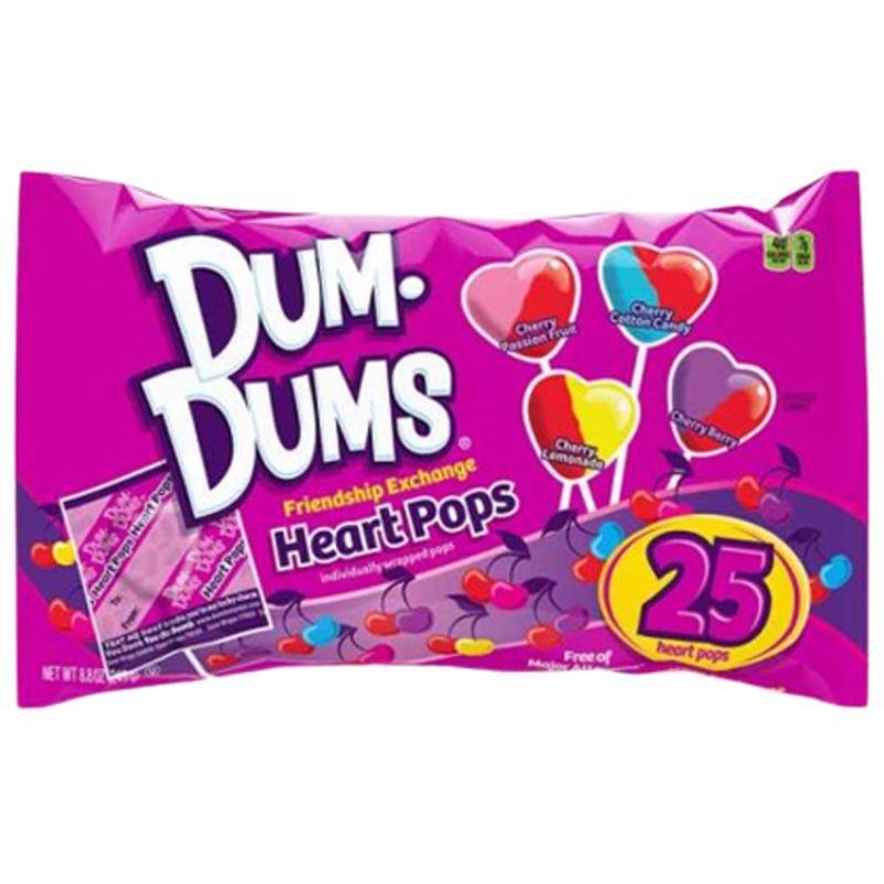 Dum Dums Friendship Exchange Heart Pops – Bag of 25