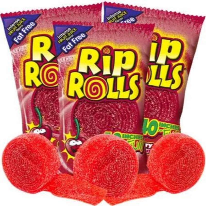 Rip Rolls Cherry Licorice Candy – 1.4 oz.