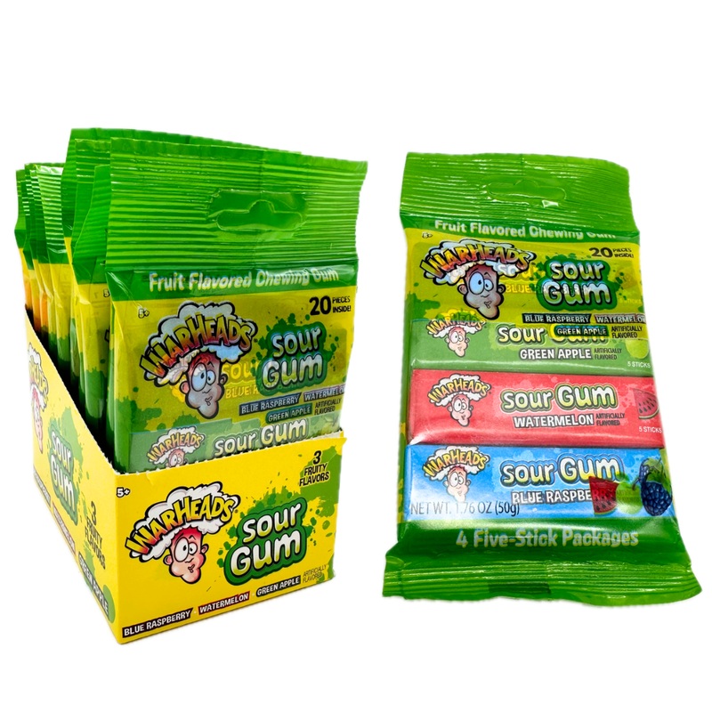 Warheads 4-Pack Sour Gum – 10ct