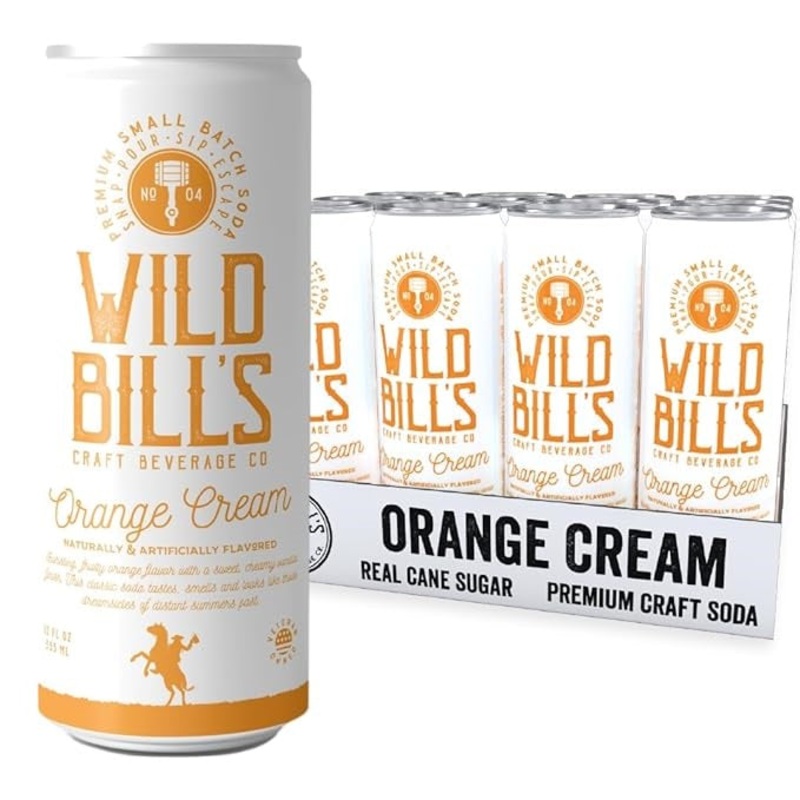 Wild Bill’s Orange Cream Soda 12oz Cans 12ct Case