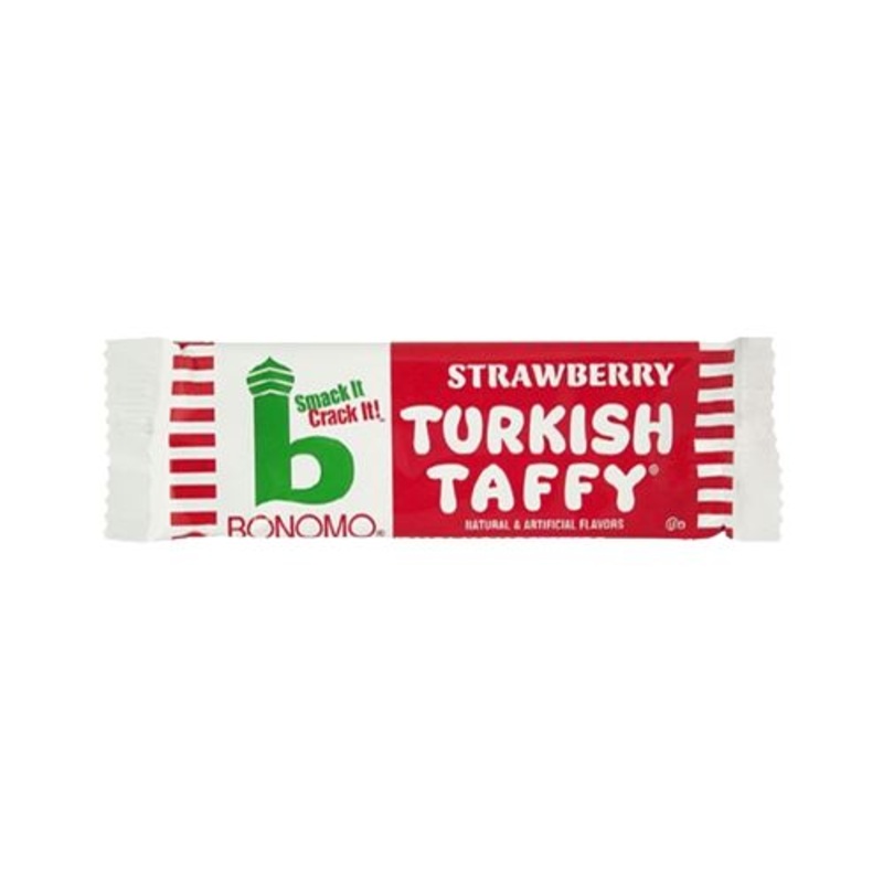 Bonomo Strawberry Turkish Taffy Candy Bar 1.5 oz.