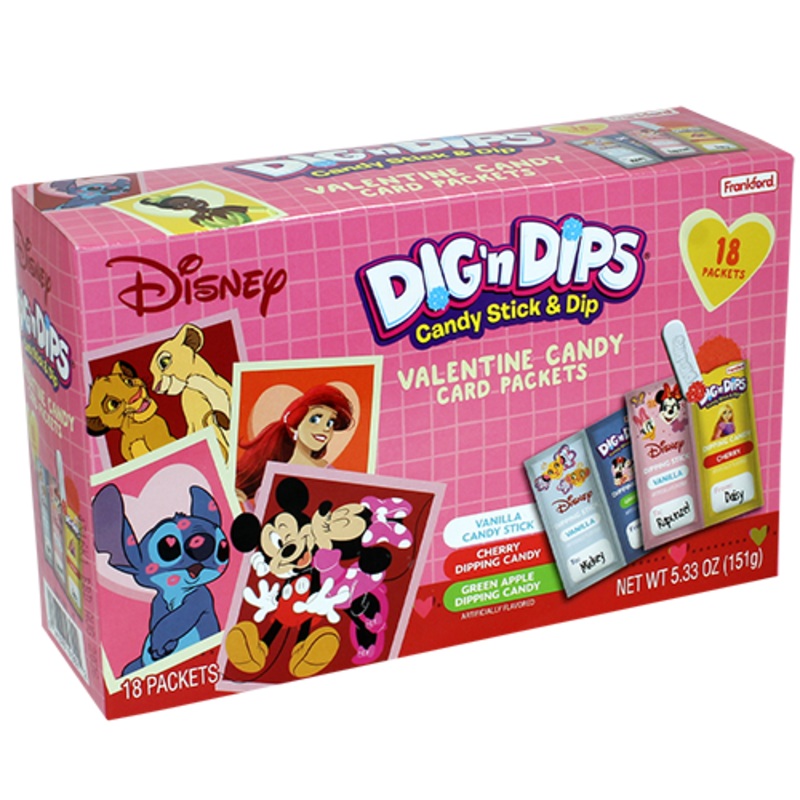 Disney Valentine’s Dig n Dips 18 Packets 5.33 oz. Box
