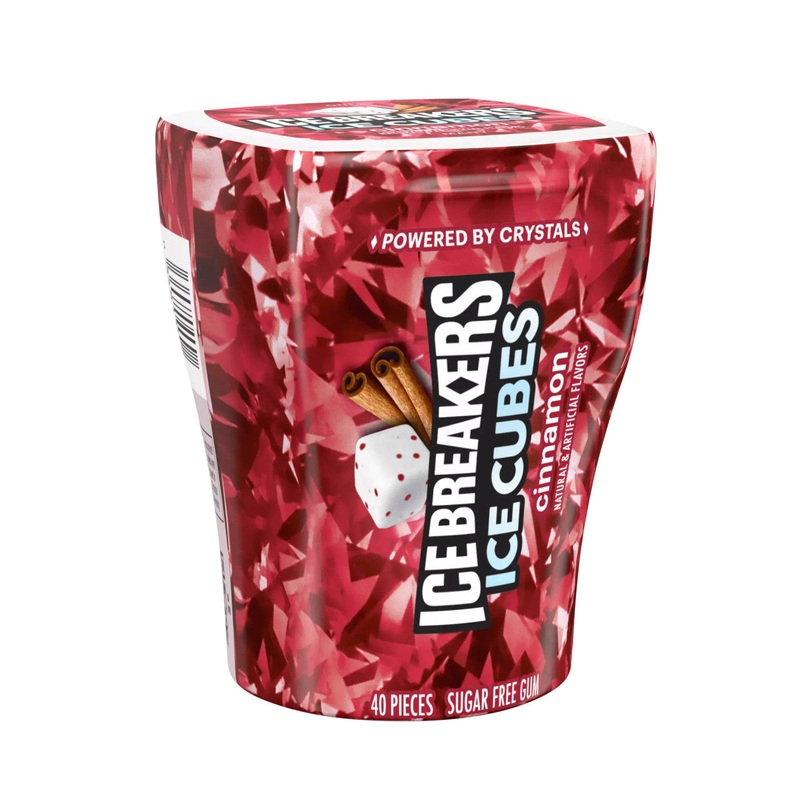 ICE BREAKERS Ice Cubes Cinnamon Sugarfree Gum – 40pc / 6ct