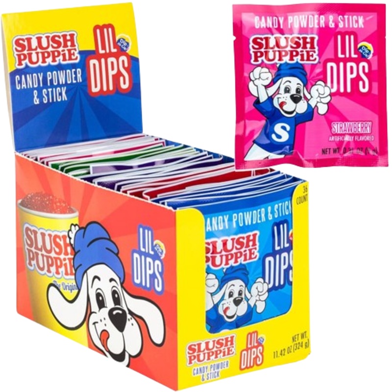 Slush Puppie Lil Dips Assorted Candy Powder and Stick 0.31 oz.