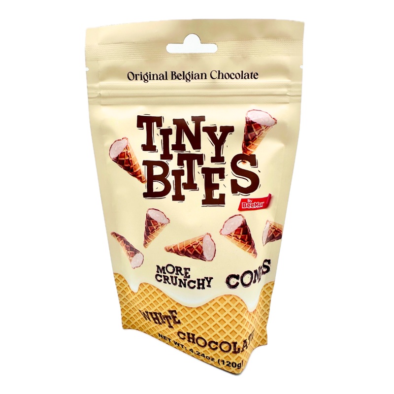Tiny Bites Mini Waffle Cones with White Chocolate – 4.24oz