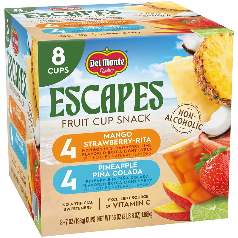 Del Monte Escapes Fruit Cups, Variety Pack, 7 oz., 8 pk.