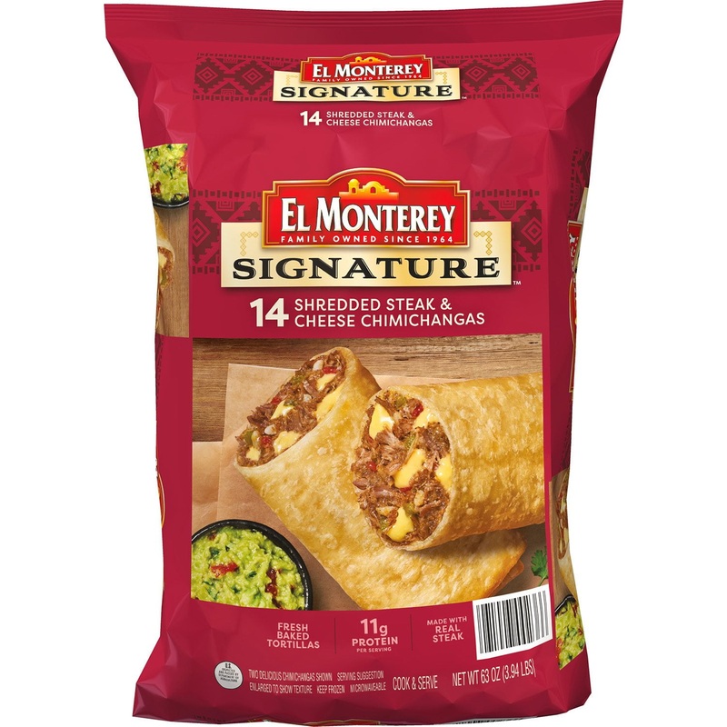 El Monterey Signature Steak and Cheese Chimichangas, Frozen, 14 ct.