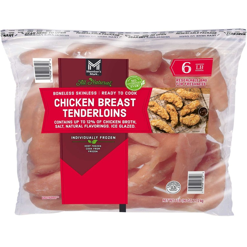 Member’s Mark Boneless and Skinless Chicken Breast Tenderloins, Frozen, 6 lbs.