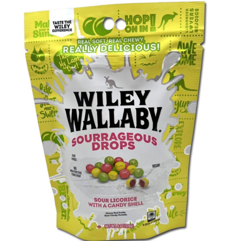 Wiley Wallaby Sourrageous Licorice Drops – 6oz