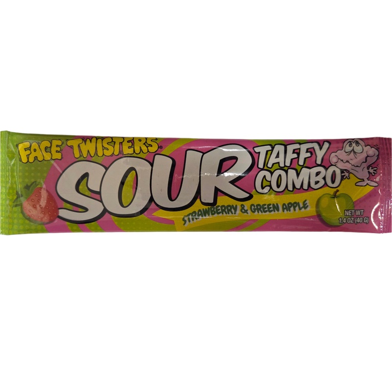 Face Twisters Sour Strawberry & Apple Taffy Combo