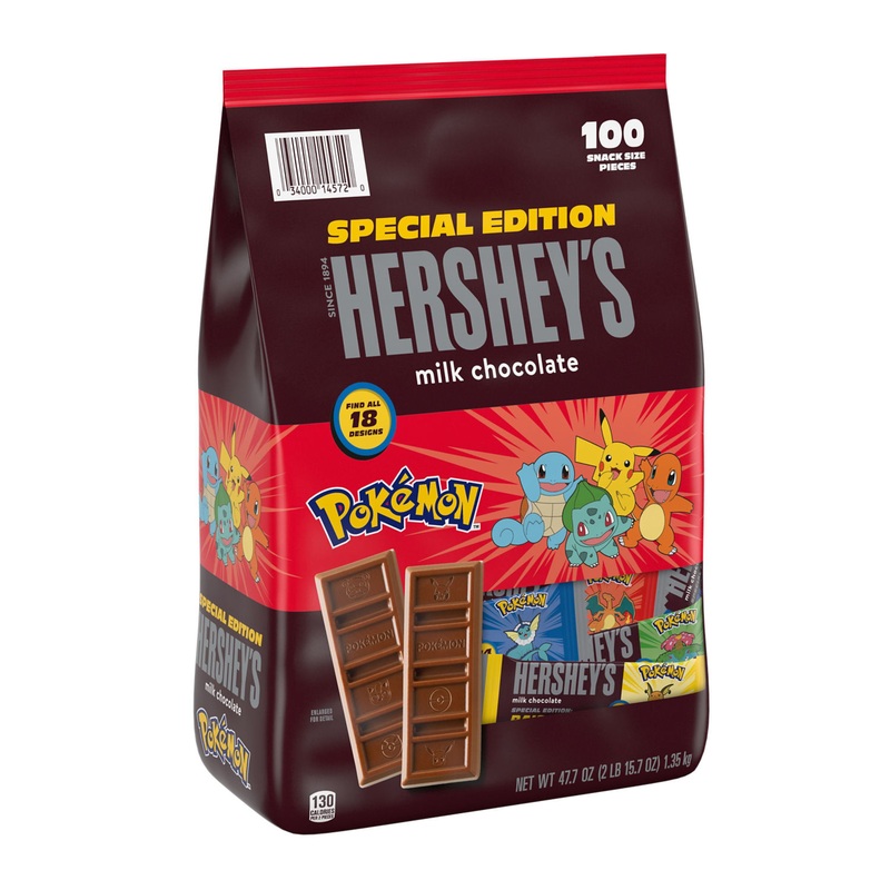 HERSHEY’S Pokemon Milk Chocolate Bars, Snack Size, 100 pcs.