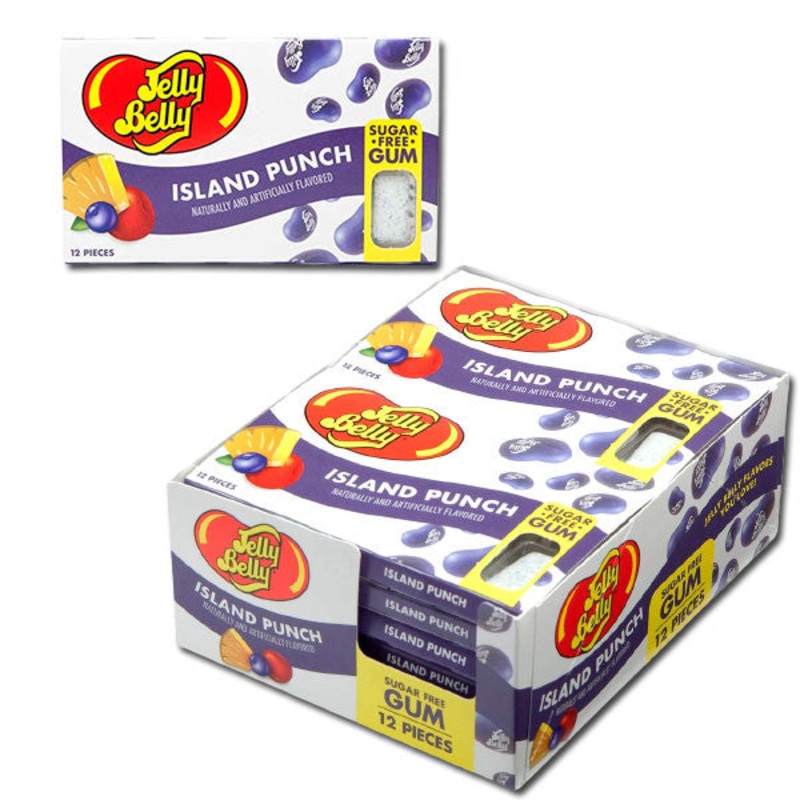 Jelly Belly Sugar Free Gum  Island Punch 12 Count