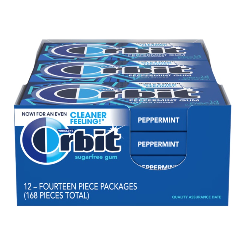 ORBIT Peppermint Sugarfree Gum – 14pc / 12ct