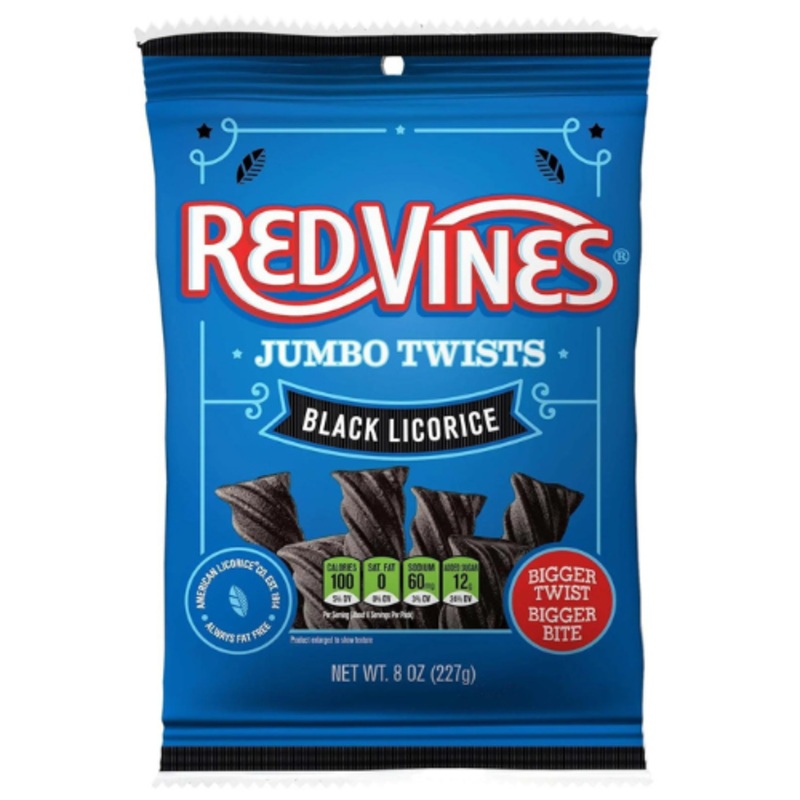 Red Vines Jumbo Twist Black Licorice 8 oz. Bag