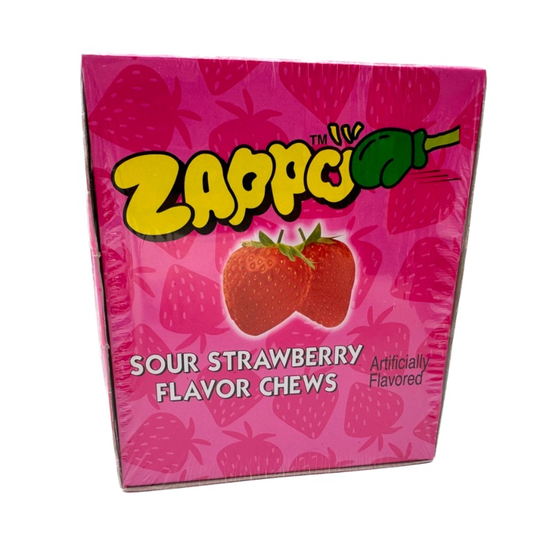 Zappo Sour Strawberry Chews – 30ct