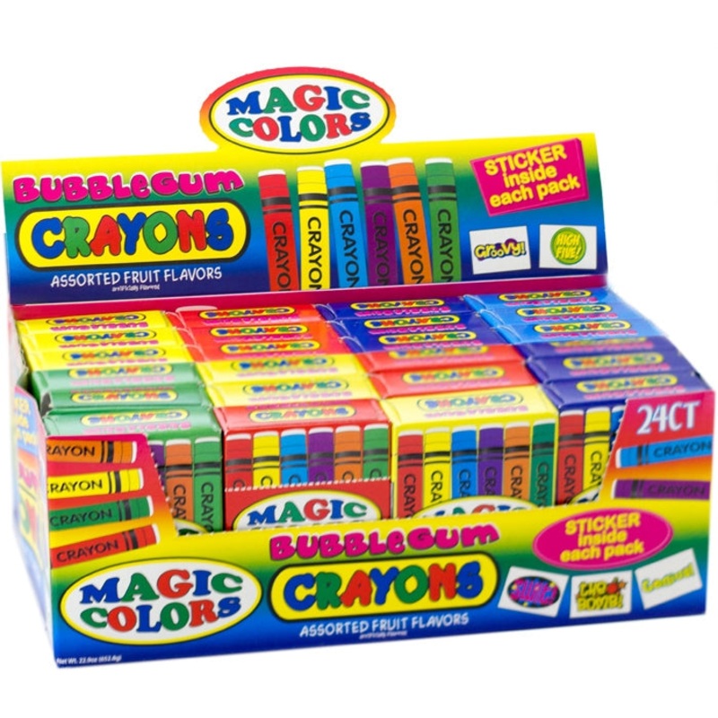 Magic Colors Bubble Gum Crayons Packs 24ct