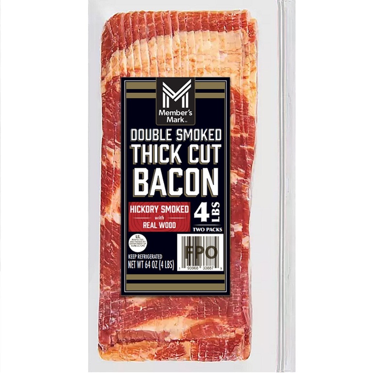 Member’s Mark Double Smoked Thick Cut Bacon, 2 lbs., 2 pk.