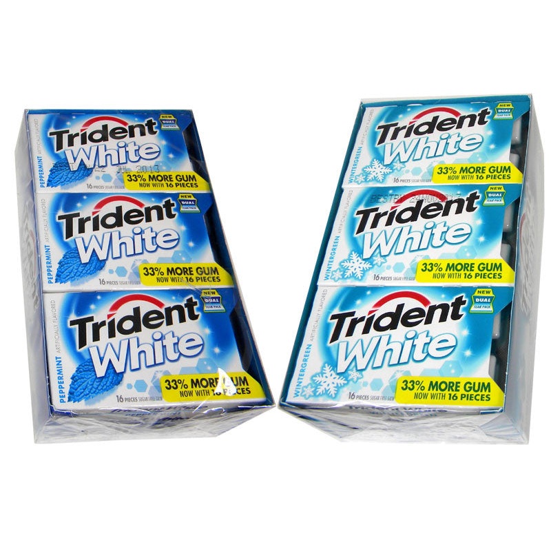 Trident White Sugarless Gum 9 Count – Choose Flavor