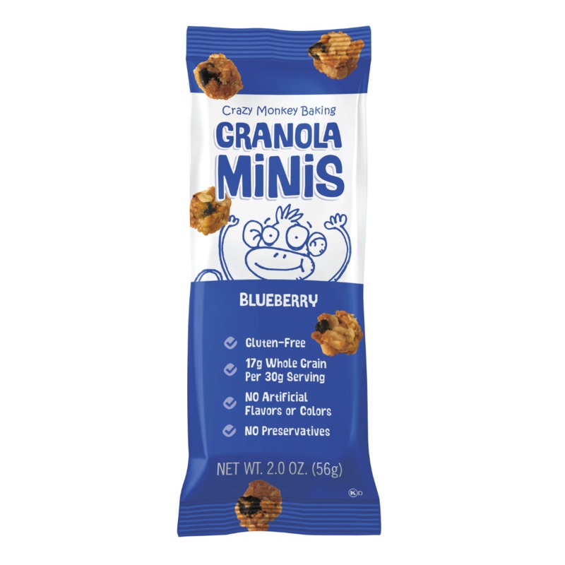 Crazy Monkey Baking Blueberry Granola Minis – 2oz / 12ct