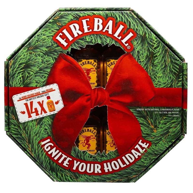 Fireball Whisky Holiday Wreath, 50 ml, 14 pk.