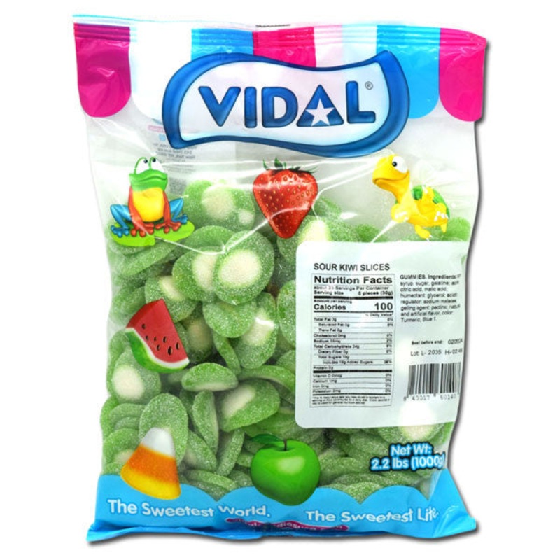 Gummi Sour Kiwi Slices 2.2lb