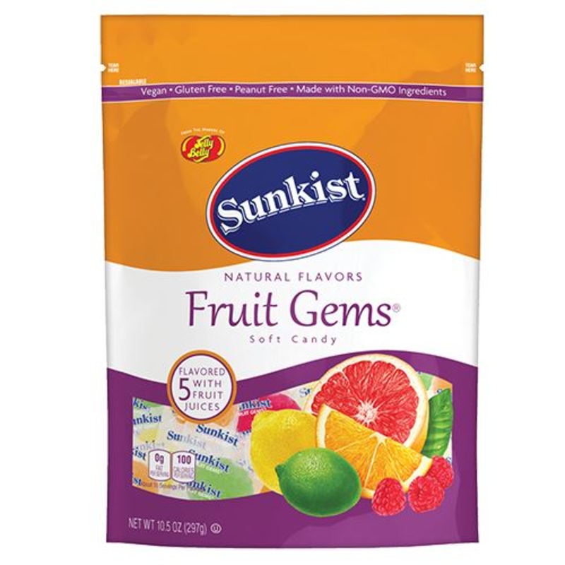 Jelly Belly Sunkist Fruit Gems Soft Candy – 10.5-oz. Resealable Bag