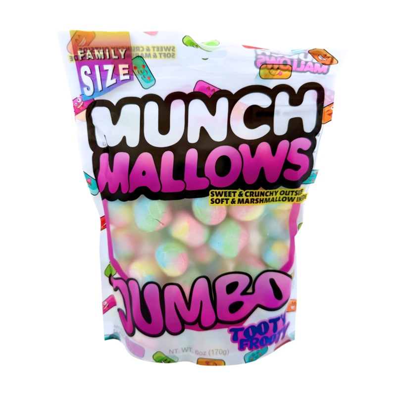 Munch Mallows Jumbo Tooty Frooty Marshmallow Candy – 6oz