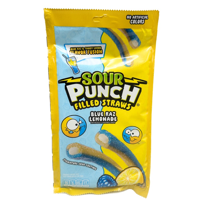 Sour Punch Blue Raz Lemonade Filled Straws – 5oz