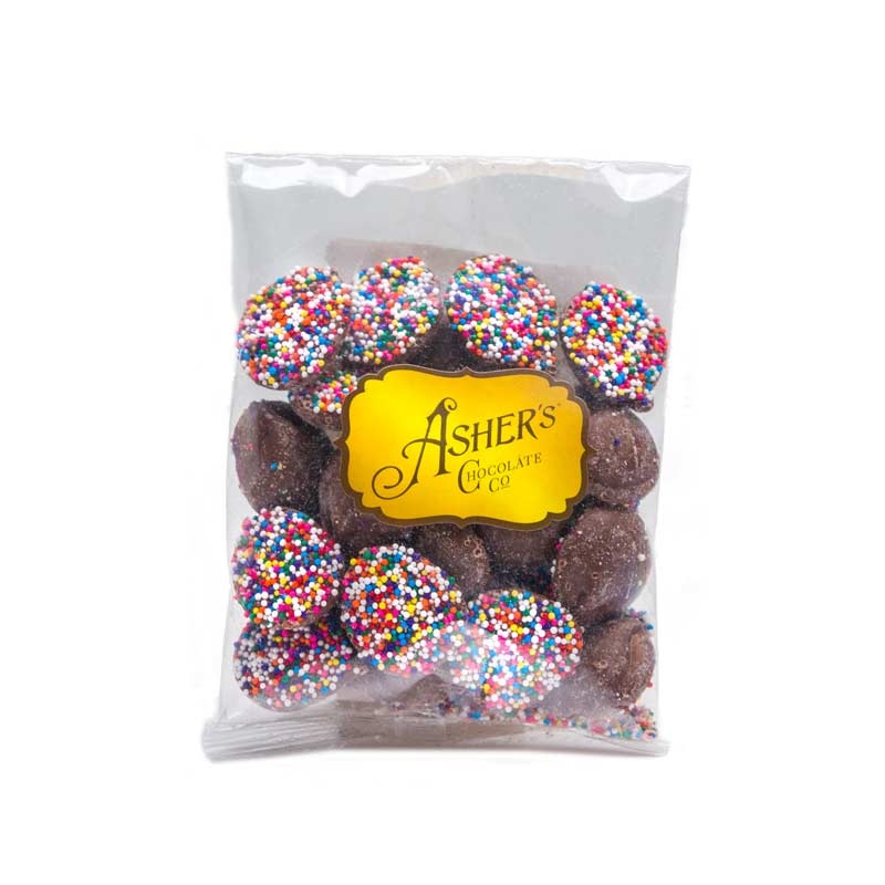 Asher Milk Nonpareils 4oz Cello Bags 16ct