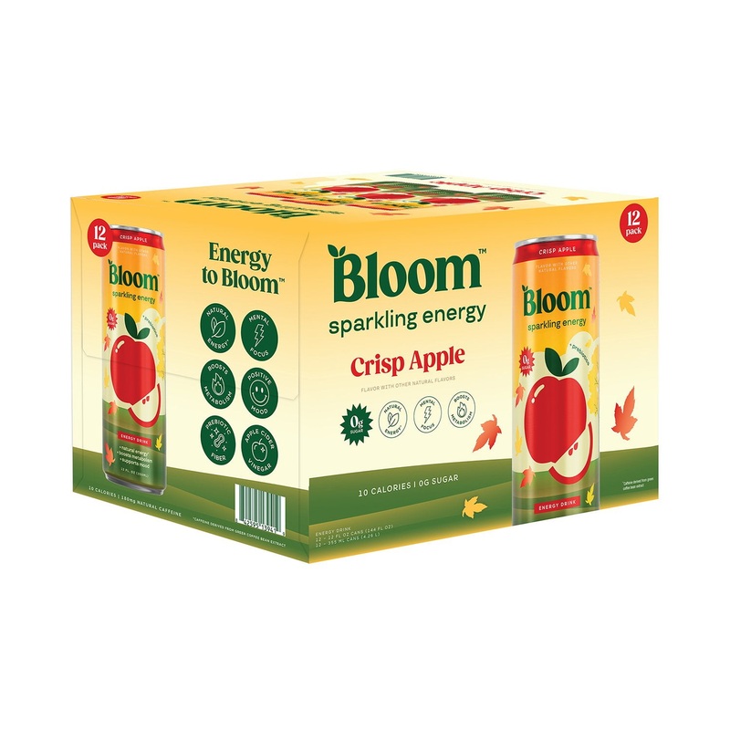 Bloom Sparkling Energy, Crisp Apple, 12 fl. oz., 12 pk.