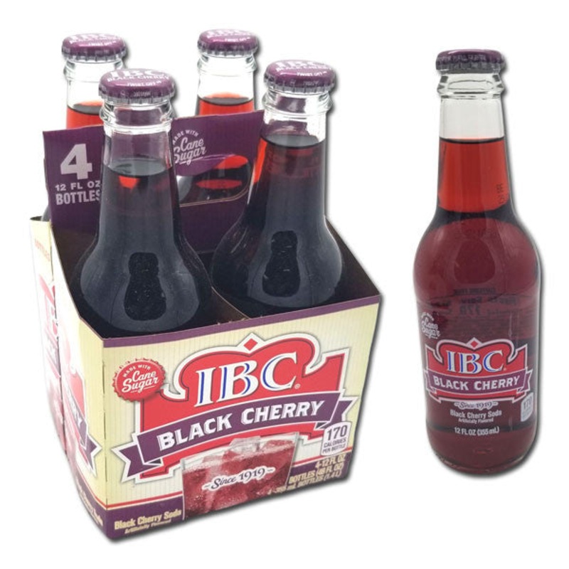 IBC Black Cherry Soda 12oz 4pk