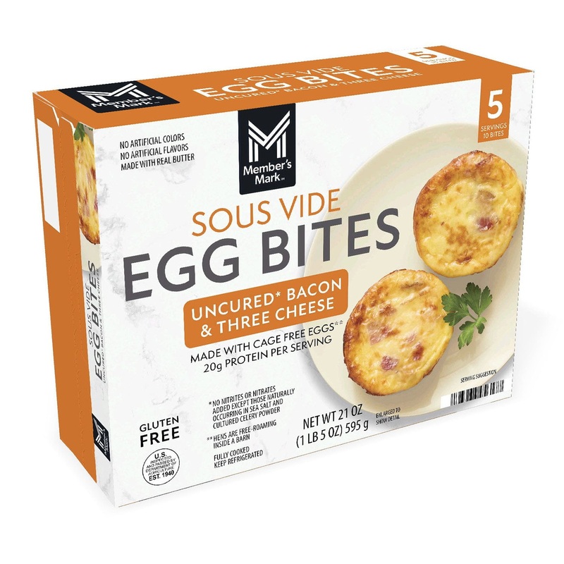 Member’s Mark Sous Vide Uncured Bacon and Three Cheese Egg Bites, 5 pk.