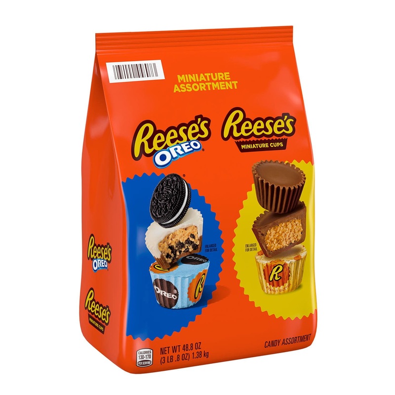 REESE’S Miniatures Oreo and Original Peanut Butter Cups Candy, 48.8 oz.