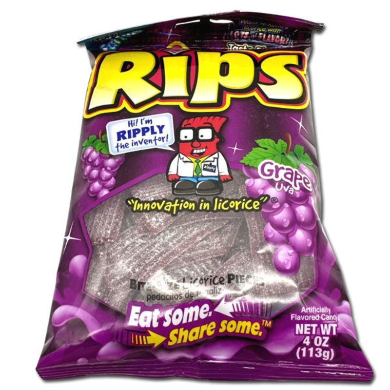 Rips Bite-Sized Grape Licorice – 4oz