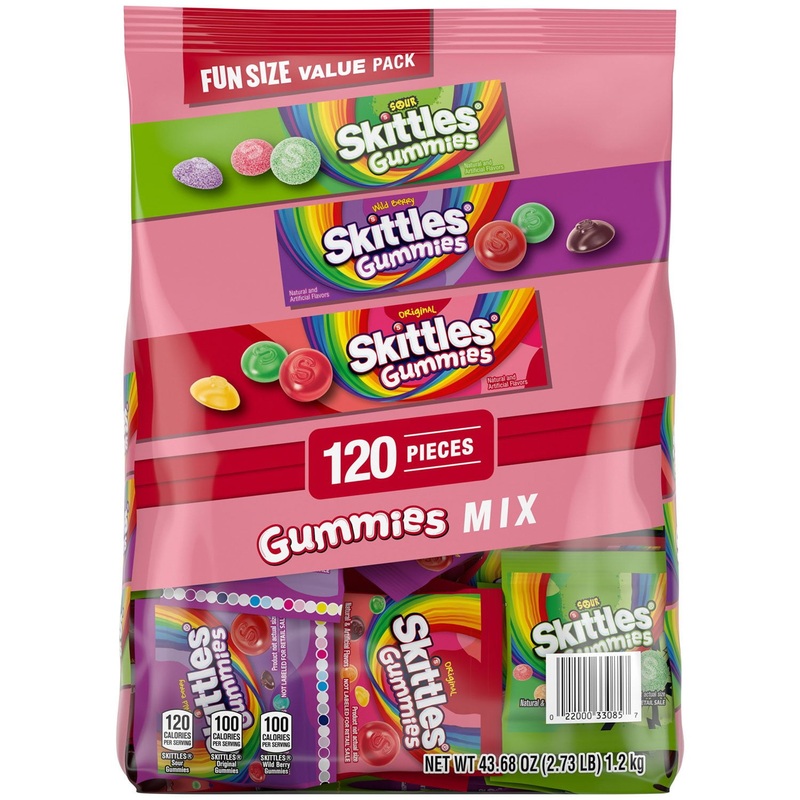 Skittles Gummies Fun Size Variety Candy, Party Size, 120 ct.