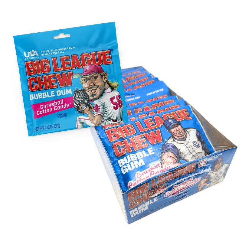 Big League Chew Curveball Cotton Candy Gum – 2.12oz / 12ct